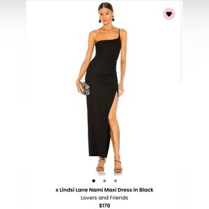 Lovers and friends x lindsi lane nami maxi dress in black